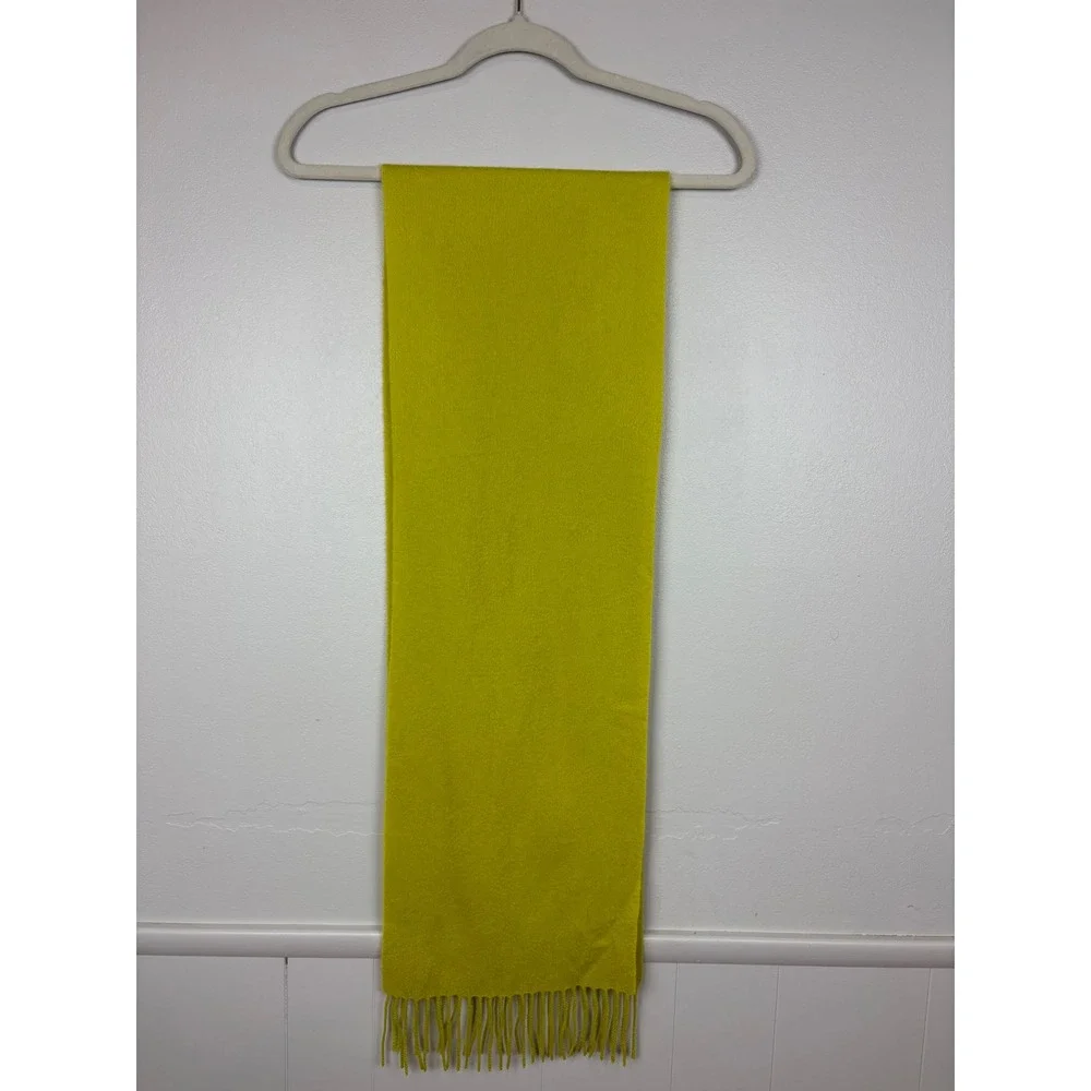 Charter Club Luxury Cashmere Scarf Fringed Green Rectangular Cozy Warm Soft